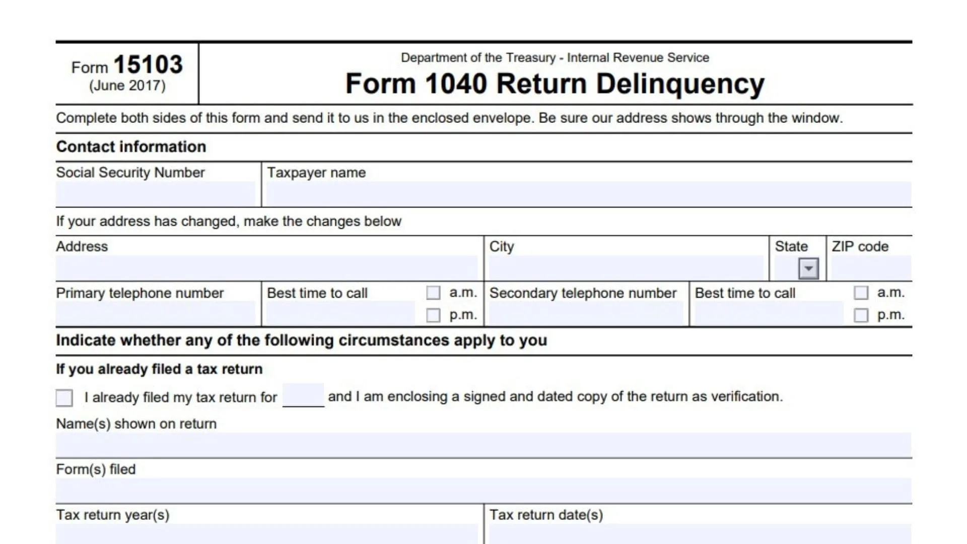 Where to Mail Form 15103 from NJ? 1 Where to Mail Form 15103 from NJ