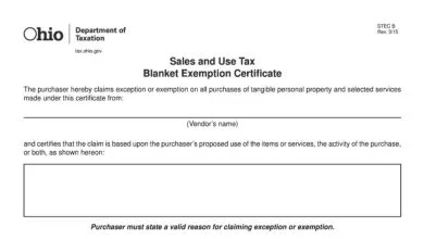 Ohio Sales Tax Exemption Form STEC-B