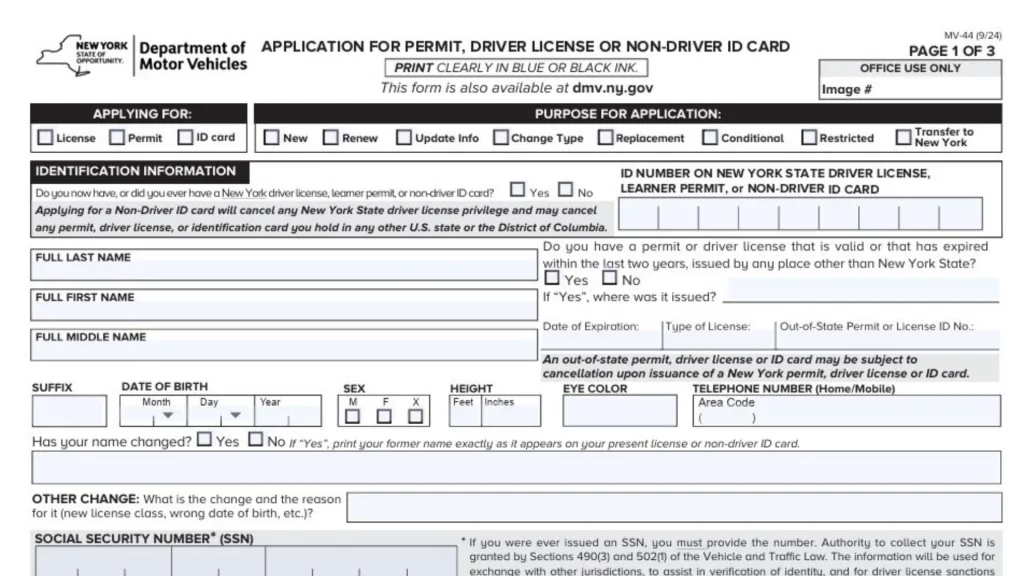 NY MV-44 Form 2 Complete Line-By-Line Instructions For All Fields
