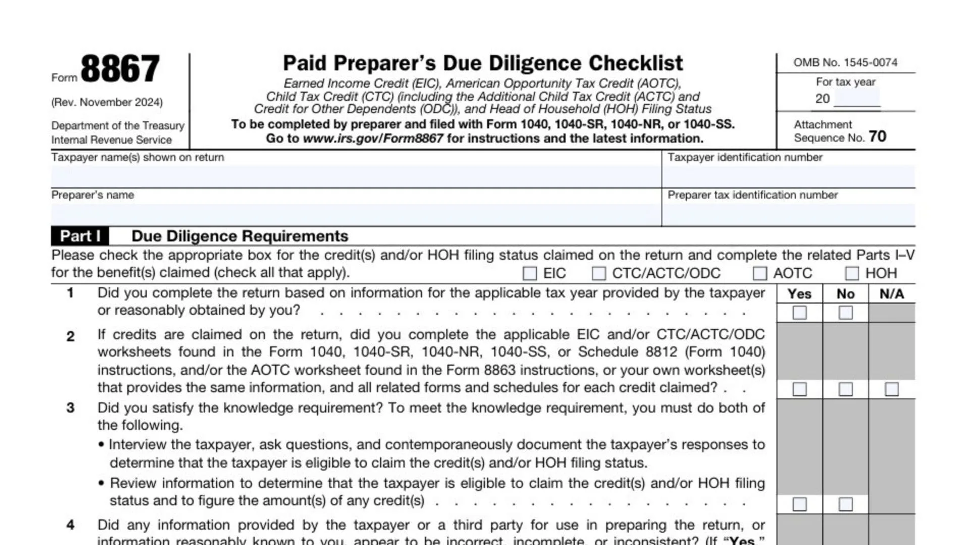 Form 8867 1 Form 8867