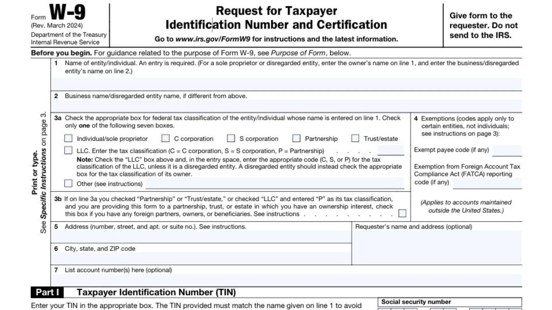 Form W9 Mailing Address 1 Form W9 Mailing Address