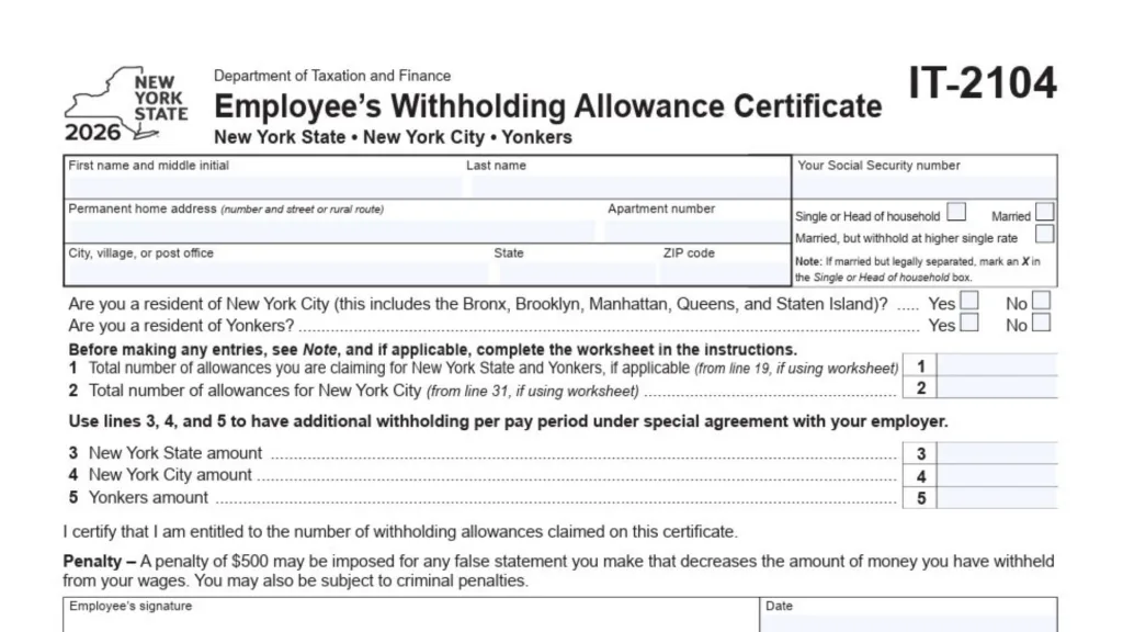 Form IT-2104 2 How To Complete Form IT-2104