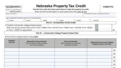 Nebraska Property Tax Credit (PTC) Form 26 Nebraska Property Tax Credit (PTC) Form