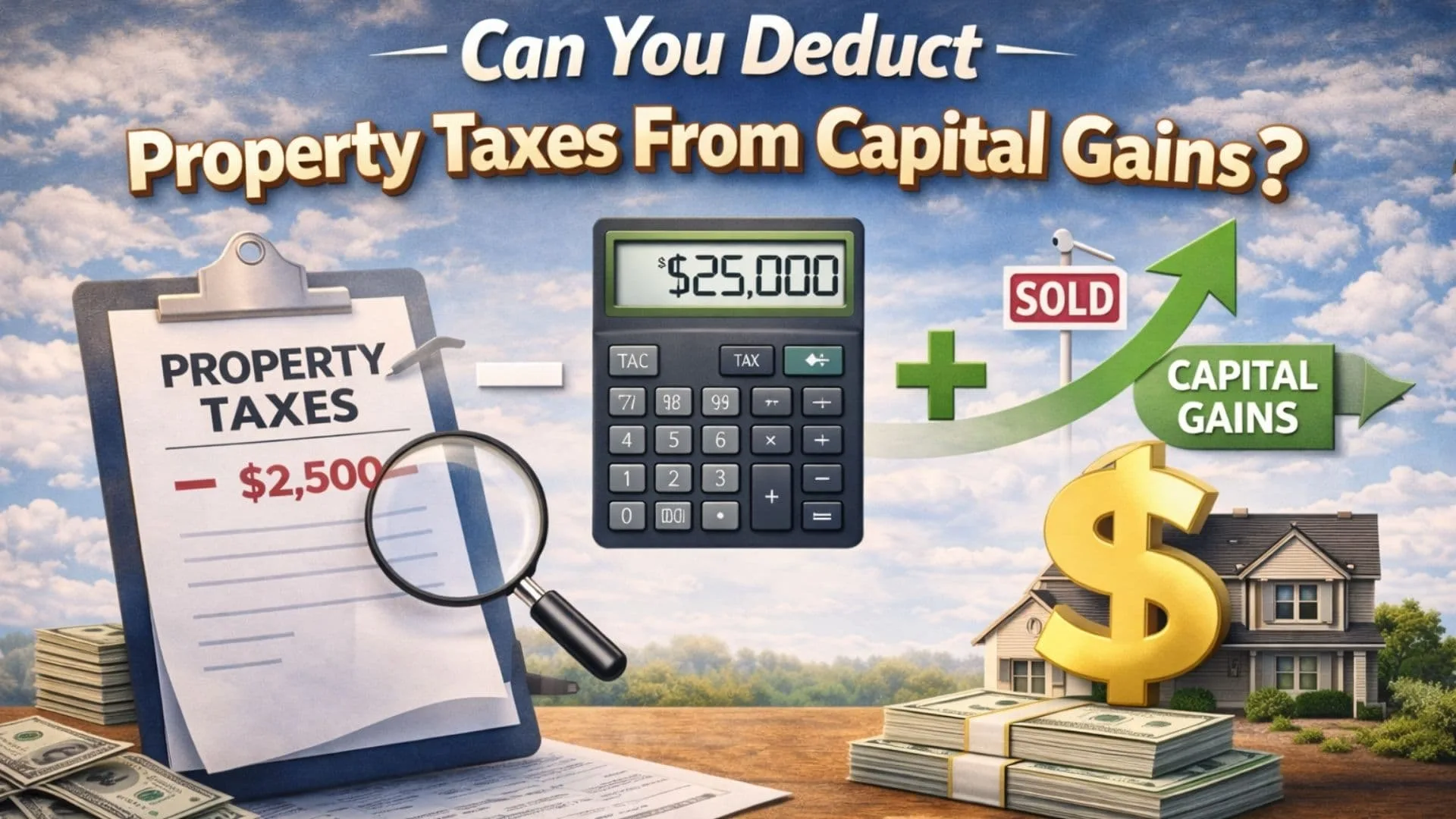 Can You Deduct Property Taxes From Capital Gains? 1 Can You Deduct Property Taxes From Capital Gains