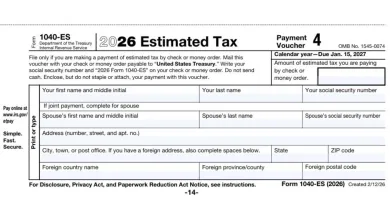 Form 1040-ES 15 Form 1040 ES