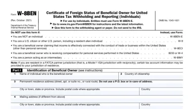 Form W-8BEN Instructions 16 Form W-8BEN Instructions