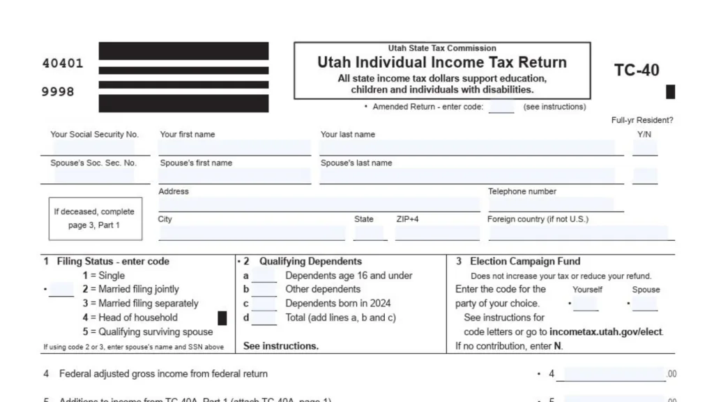 Utah Amended Tax Return Mailing Address 2 How To Prepare Your Amended Return (Form TC-40)