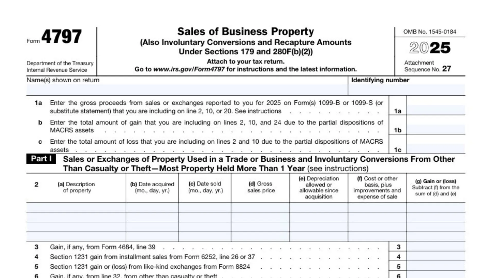 Form 4797 Instructions 1 Form 4797 Instructions
