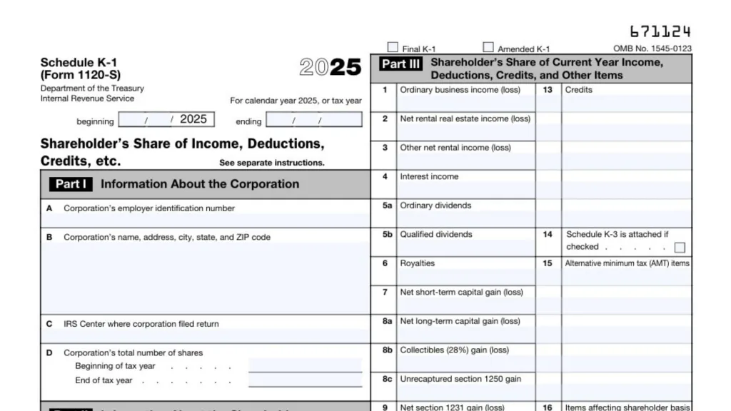 Schedule K-1 Tax Forms 4 How To Complete Form 1120-S Schedule K-1