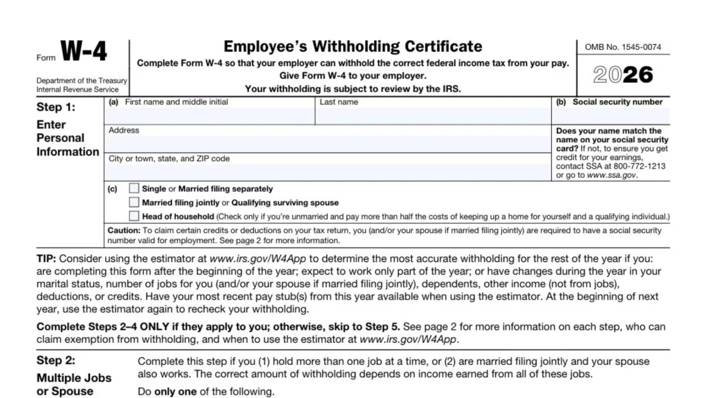Form W-4 Fillable 2 How To Complete The W-4 Form
