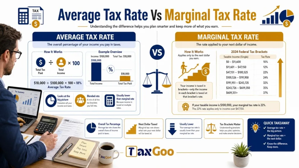 How Do You Calculate Average Tax Rate 2 Average Tax Rate Vs Marginal Tax Rate