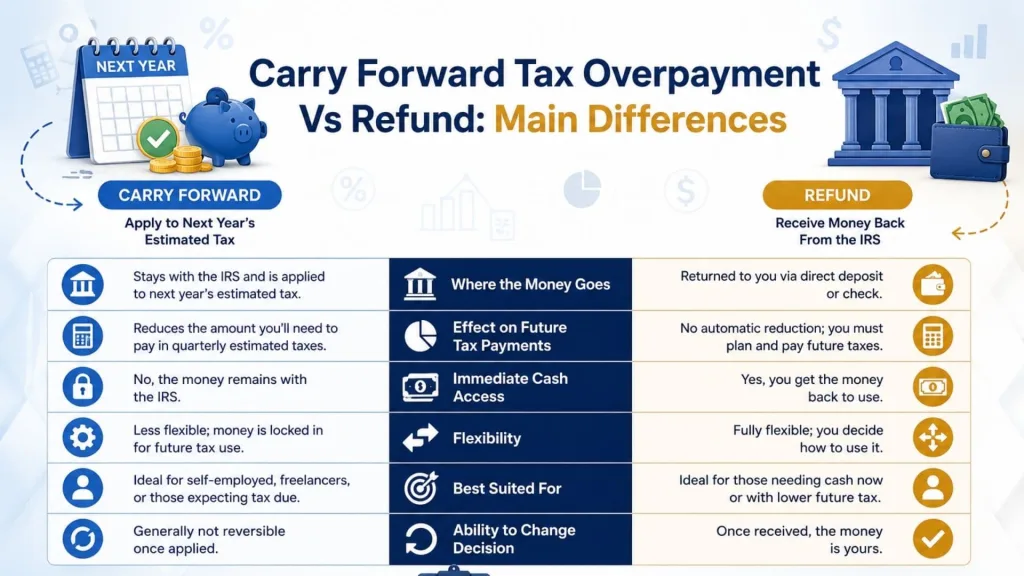 Carry Forward Tax Overpayment Vs Refund 2 Carry Forward Tax Overpayment Vs Refund Main Differences