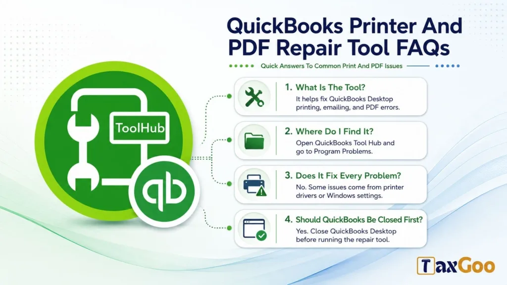 Quickbooks Printer and PDF Repair Tool 4 QuickBooks Printer And PDF Repair Tool FAQs