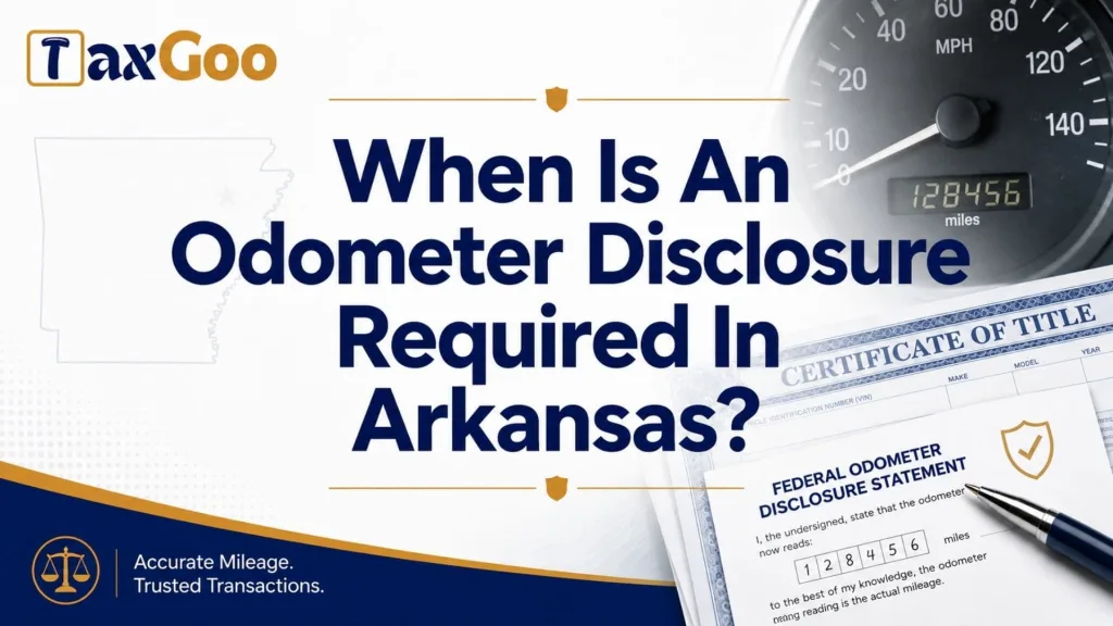 Arkansas Federal Odometer Disclosure Statement 2 When Is An Odometer Disclosure Required In Arkansas